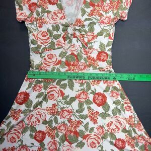 Vintage Y2K Hot Kiss Floral Dress  Tie Front Size M